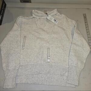 Calia Herringbone Funnel Neck  Ivory/Grey Pullover Sweater S